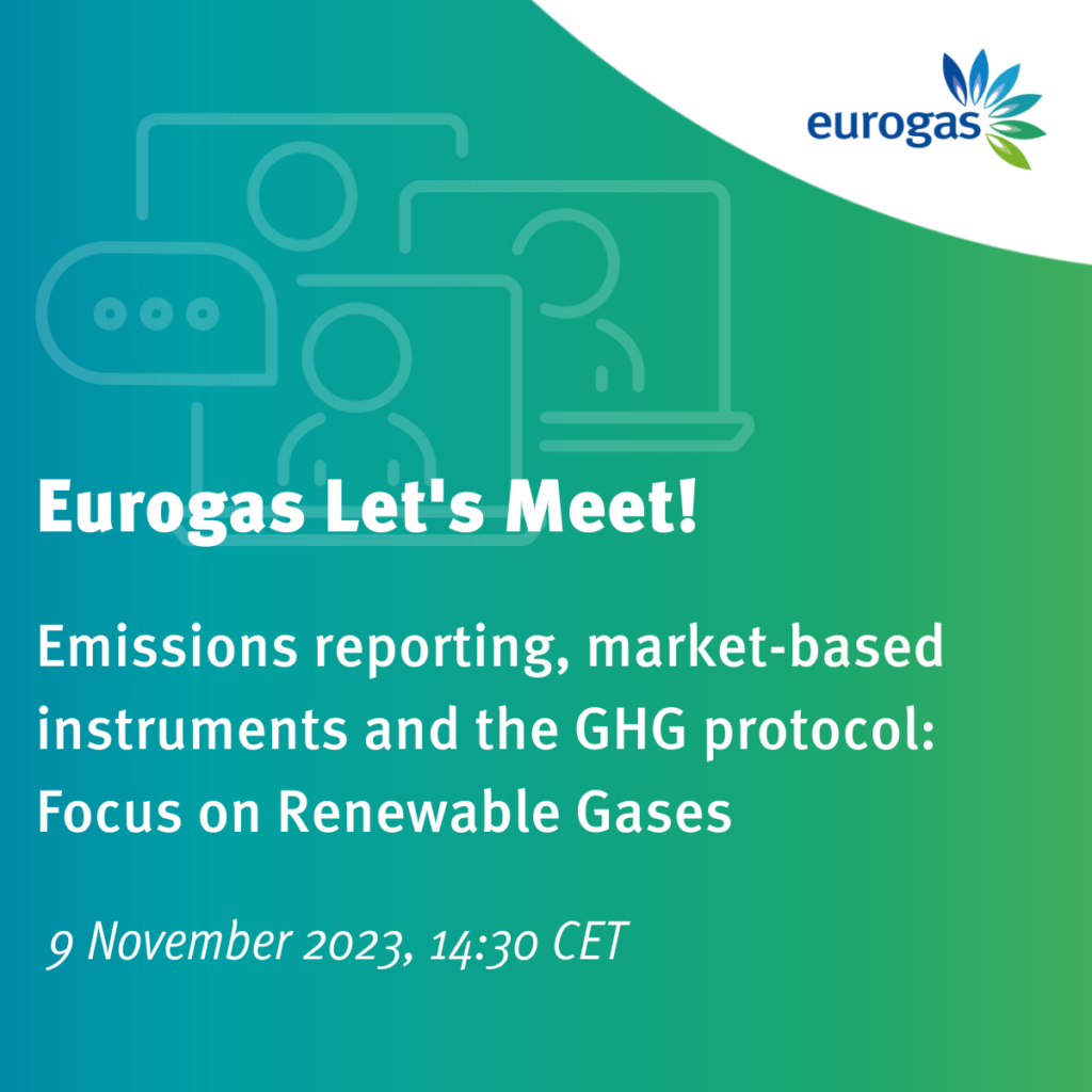 Eurogas Lets Meet! Emissions reporting market-based instruments & the GHG protocol: Focus on Renewable Gases