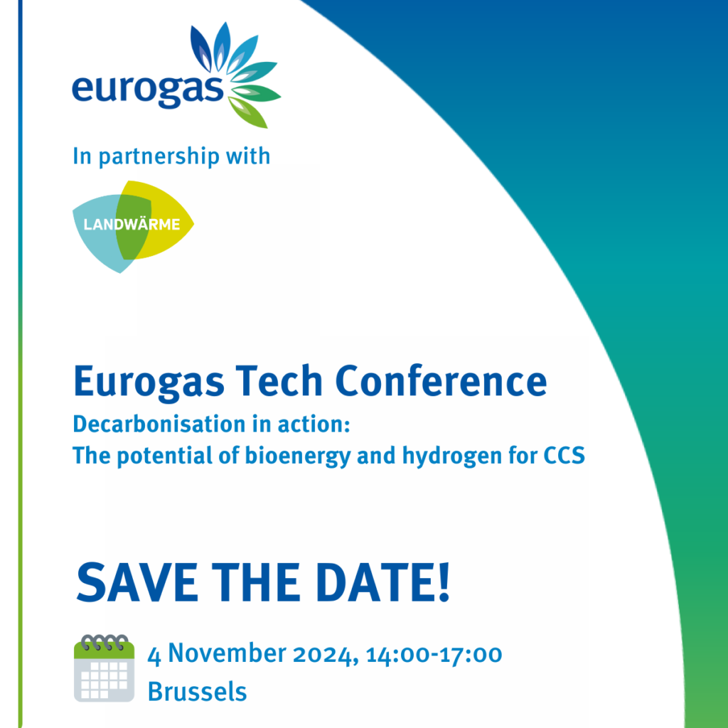 Eurogas Tech Conference ‘Decarbonisation in action: The potential of bioenergy and hydrogen for CCS’