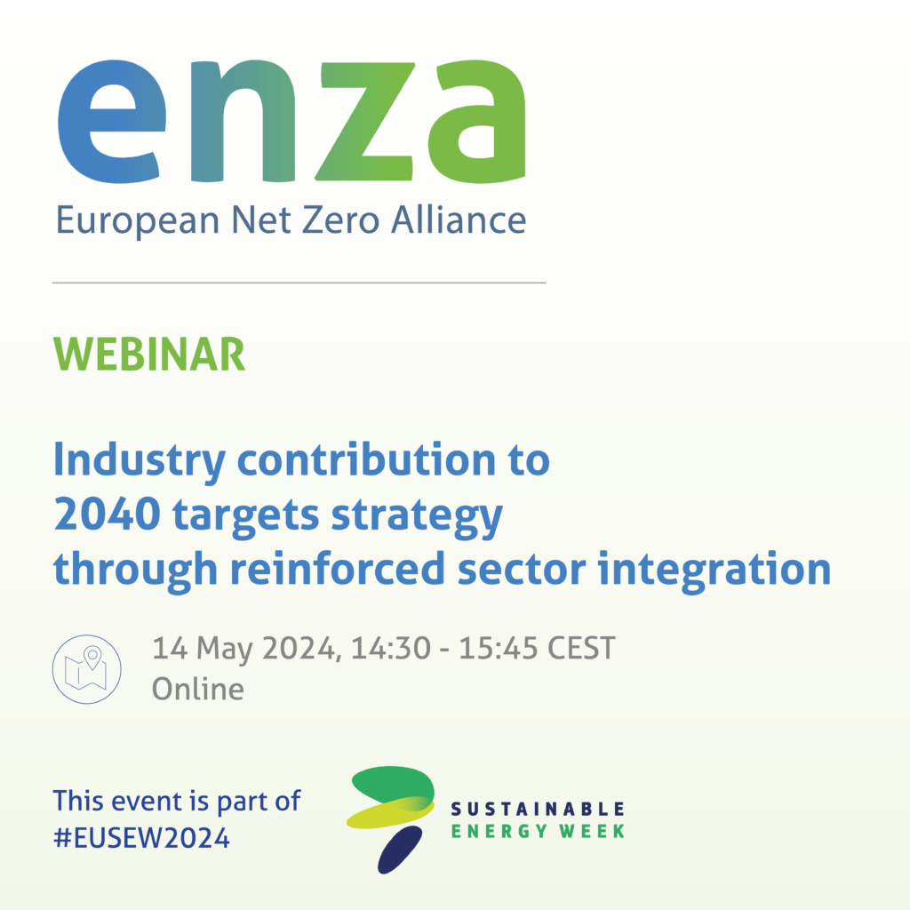 Webinar: Industry contribution to 2040 targets strategy through reinforced sector integration